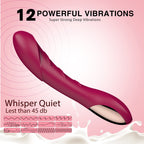 G Spot Dildo Vibrator For Vagina Clitoris Anal Stimulation, Waterproof Rechargeable Quiet Vibrating Powerful Vibrators Adult Sex Toy Gift For Women Couple With 12 Vibration Mode- Melo