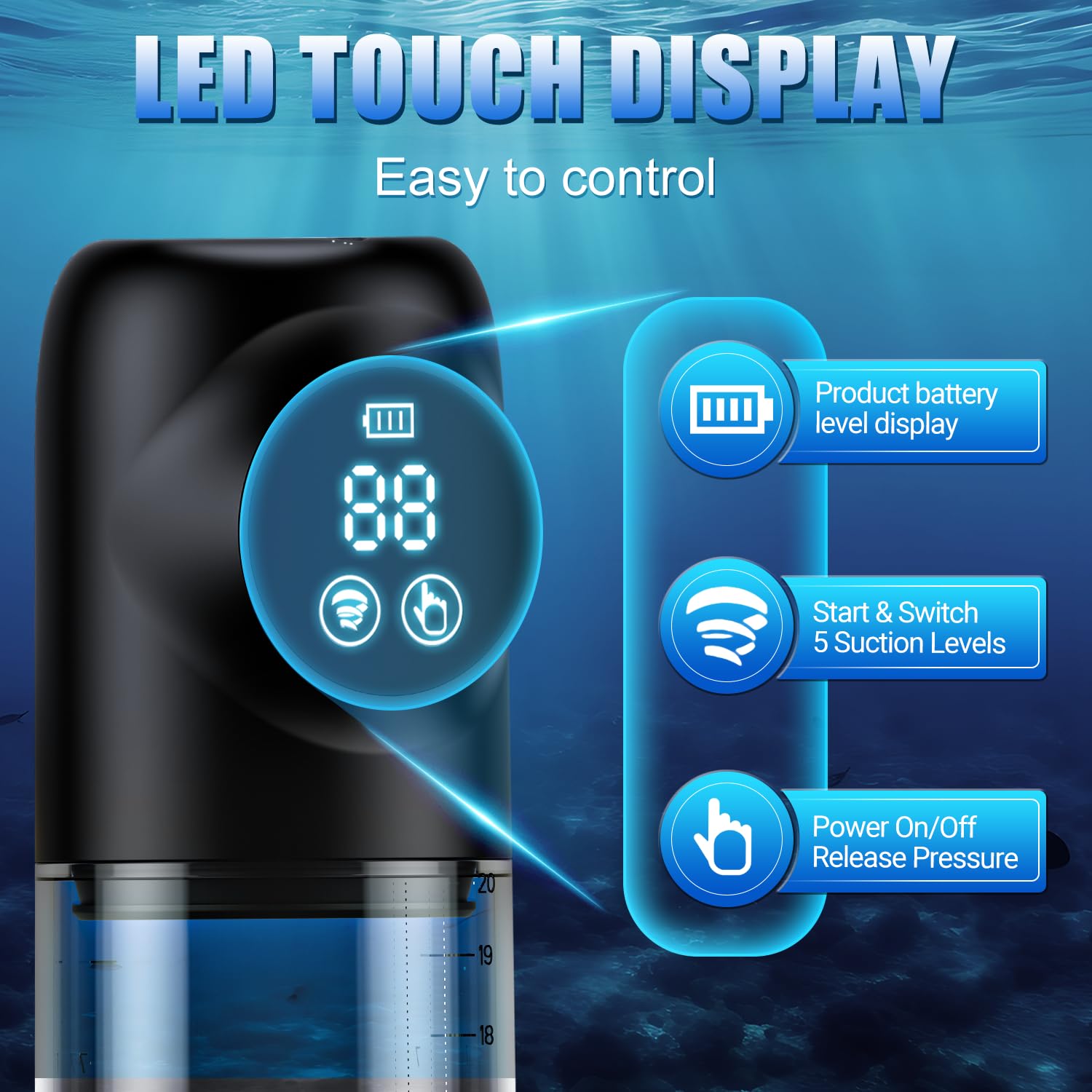 Penis Pump Male Sex Toys - ACUMUM Electric Sex Toys for Men Penis Extender with DIY App, Penis Pumps Enlarger, Dick Pussy Penile