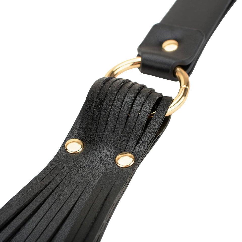 PrettyinCuffs BDSM Faux Leather Flogger Riding Crop Bull Whip Sexy Slap Spanking Paddle for Adults Sex Play