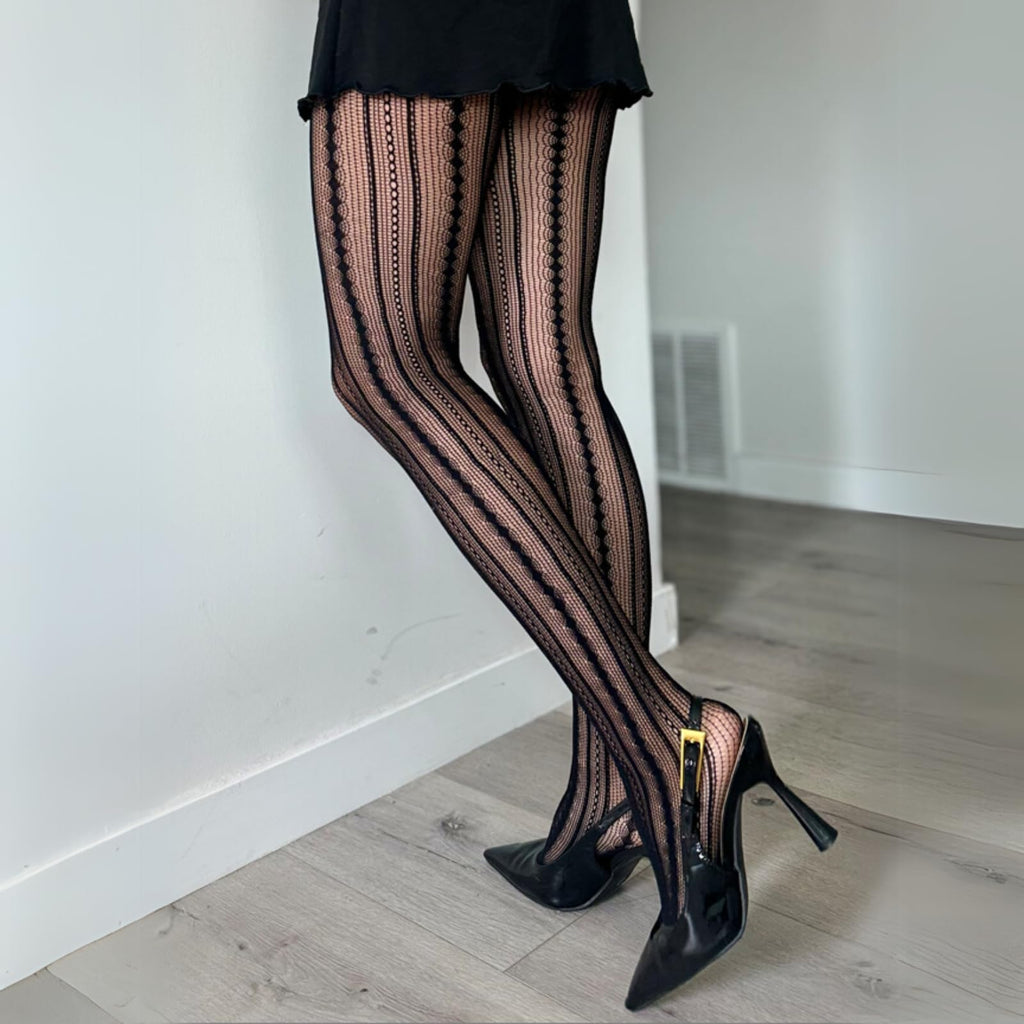 Vintage Pinstripe Net Tights