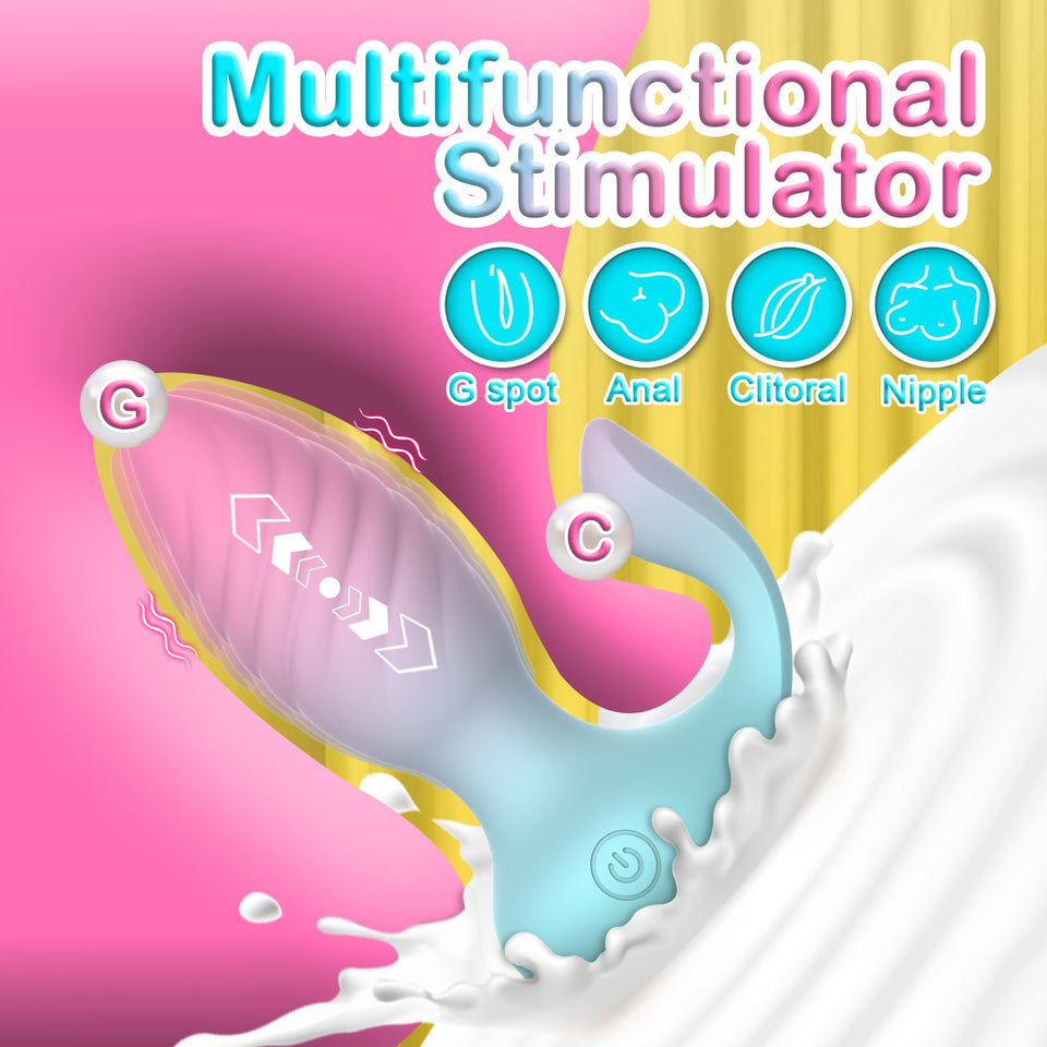 Adult Sex Toys for Women Anal Plug, 2 in 1 Remote Control Vibrator Clitoris Stimulator with 10 Vibrating Frequencies, Dual Motor