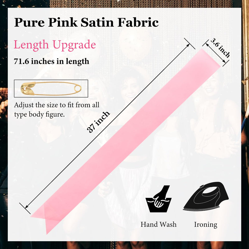CIEHER Pink Sash Blank Satin Sash Bride Sash Custom Sash Prom Court Sash Mommy to Be Sash Birthday Sash Bride to Be Sash Bachelo