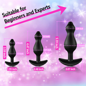 Anal Plug Training Set, Silicone Anal Beads Plug Kit for Comfortable Long-Term Wear Prostate Massager Sex Toy with Narrow Flared