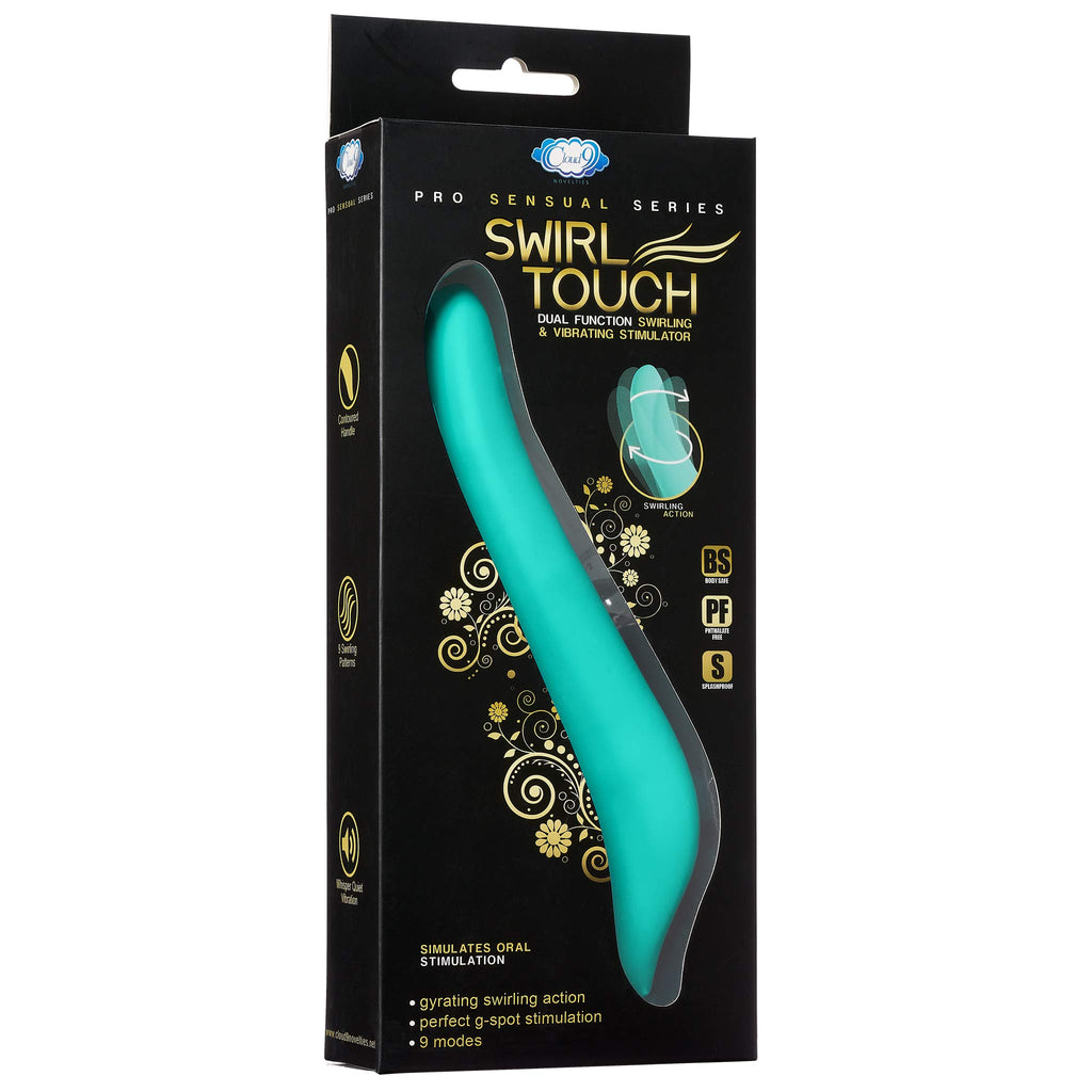 Cloud 9 Novelties Swirl Touch Dual Function Swirling And Vibrating Stimulator (Teal)