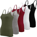 BQTQ 5 Pcs Camisole for Women Undershirt Spaghetti Strap Camisole Tank Tops, L