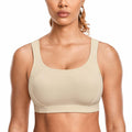 SYROKAN Bounce Control Plus Size Sports Bras for Women High Support Double Back Hooks Full Coverage Padded Wireless Bra Oil Gray