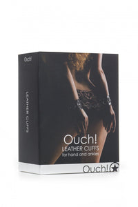 Ouch! Leather Cuffs - Black,