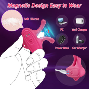 Nipple Toys Vibrator Sex Toys - Vibrating Nipple Clamps Women Sex Toys with 9 Vibration Modes, Magnetic Nipple Stimulation Recha