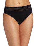 Warners Womens No Pinching No Problems Lace Hi Cut Brief Panty, Black, XL