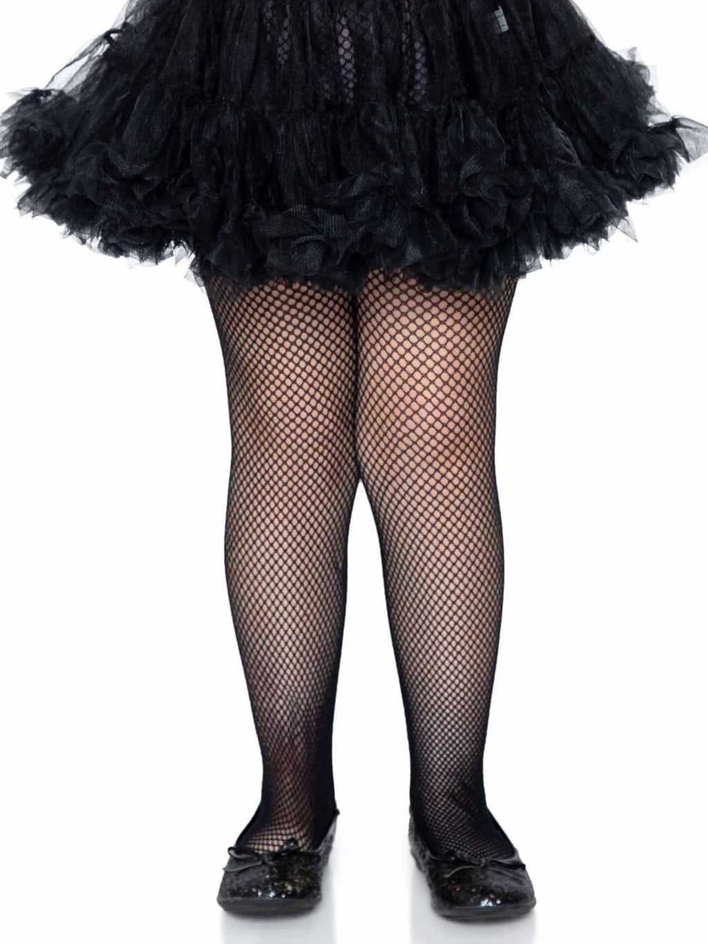 Leg Avenue Girls' Fishnet Tights, Black, Large