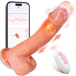 Thrusting Dildo Realistic Vibrating Dildo - Silicone Vibrator Fake Penis G-Spot Stimulator 8 Inch Suction Cup Dildo Anal Adult S