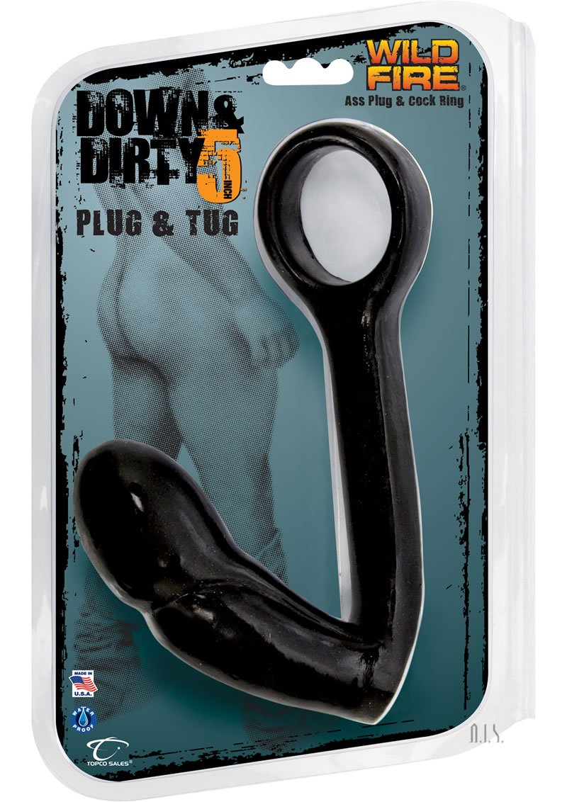 Topco Wildfire Down And Dirty 5 Inch Plug And Tug, Ass Plug And Cock Ring