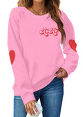 Valentines Shirt Women Love Heart Letter Print Shirts Cute Valentines Day Long Sleeve Top