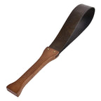 Double-Layered Spanking Paddle Genuine Leather Sex Whips Floggers with Wooden Handle SM Bondage Sexual Abuse Filrting Adult Sex
