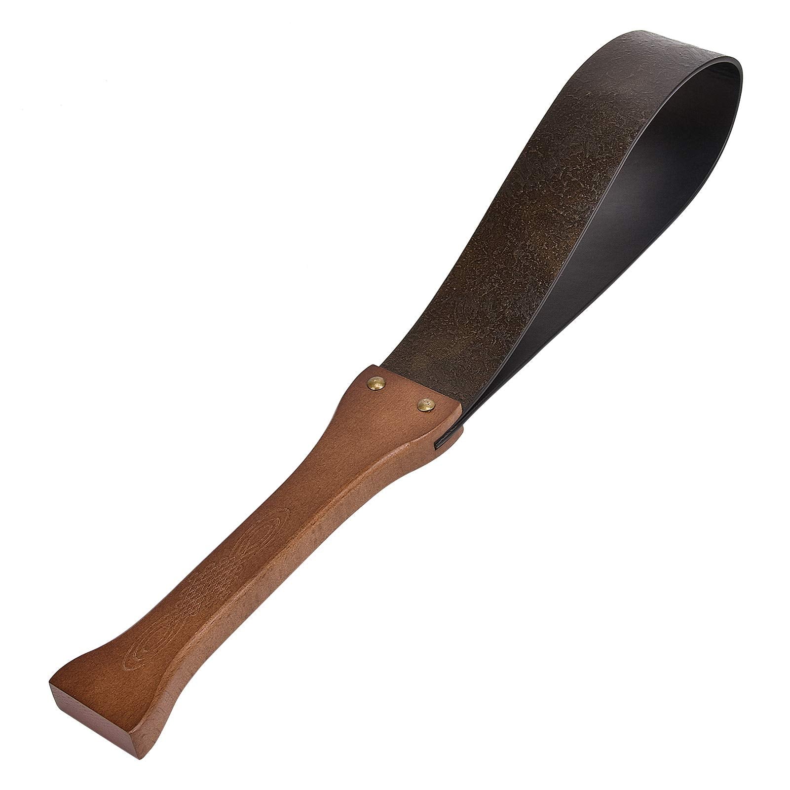 Double-Layered Spanking Paddle Genuine Leather Sex Whips Floggers with Wooden Handle SM Bondage Sexual Abuse Filrting Adult Sex