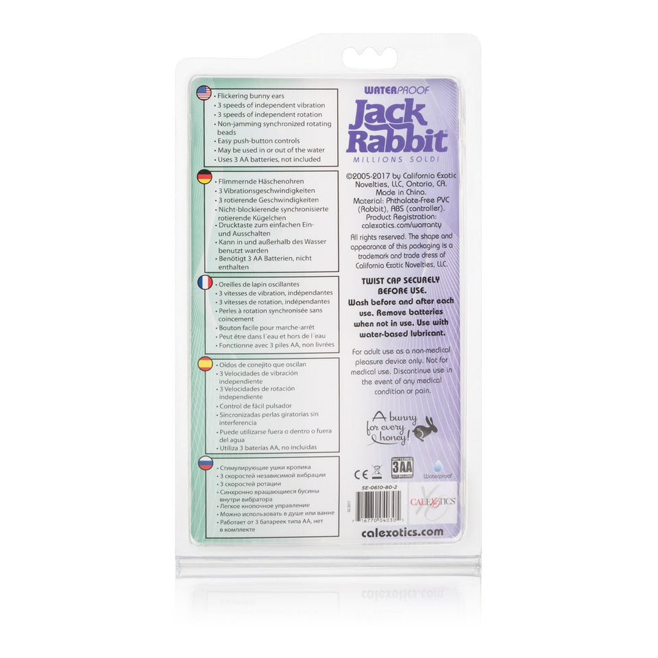 CalExotics Waterproof Jack Rabbit - Rabbit Vibrator With Rotating Shaft - Vibe Sex Toys for Couples - Adult Clitoral & G Spot Ma