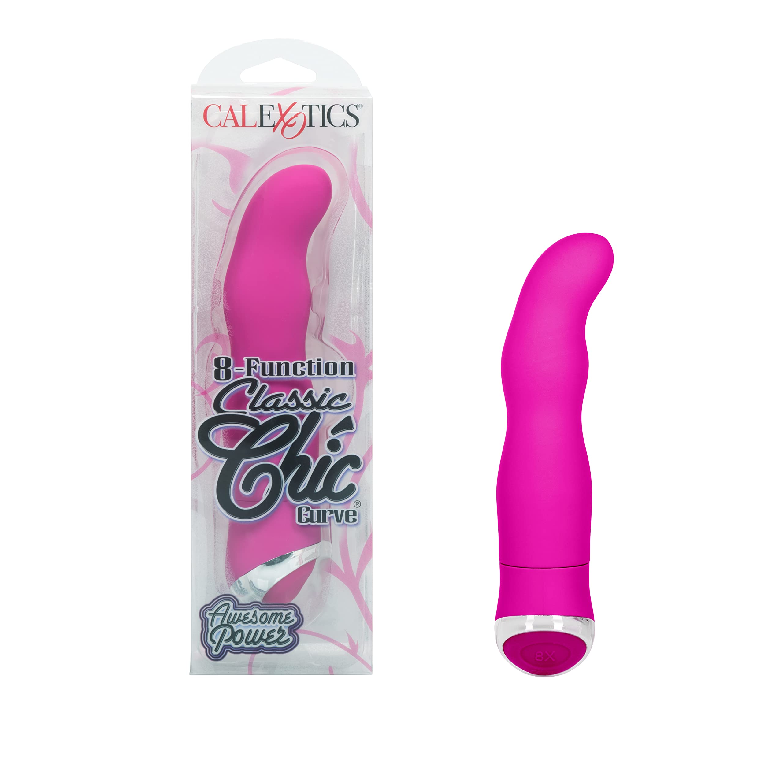 CalExotics Novelties 8-Function Classic Chic Curve Vibrator, Pink