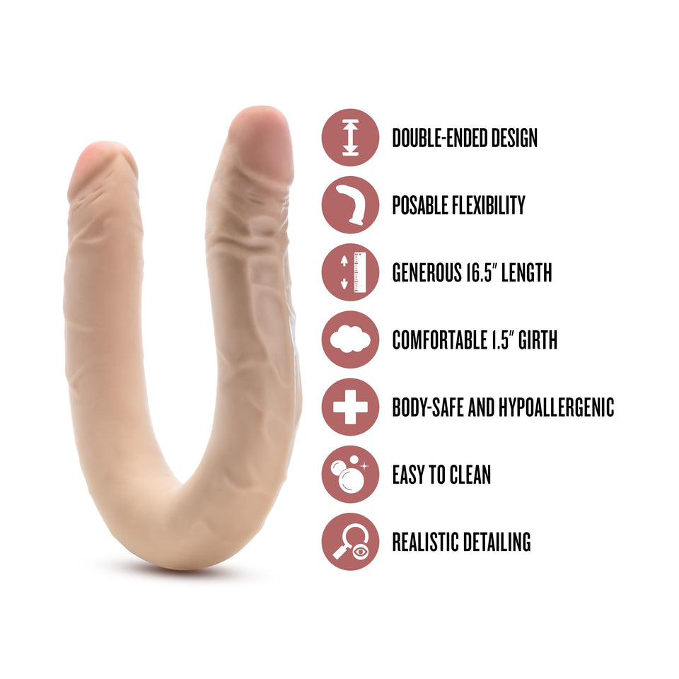 Dr Skin Plus - 16.5 Posable Double Dong - Beige ''
