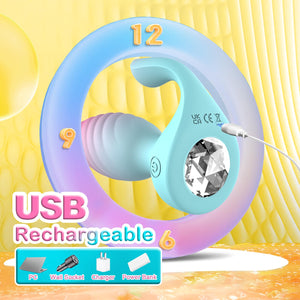 Adult Sex Toys for Women Anal Plug, 2 in 1 Remote Control Vibrator Clitoris Stimulator with 10 Vibrating Frequencies, Dual Motor