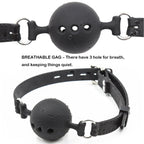 RYOZOCH Silicone Breathable Ball Gag for Adult Bondage Restraints Sex Play (Black, 1.5in Ball)