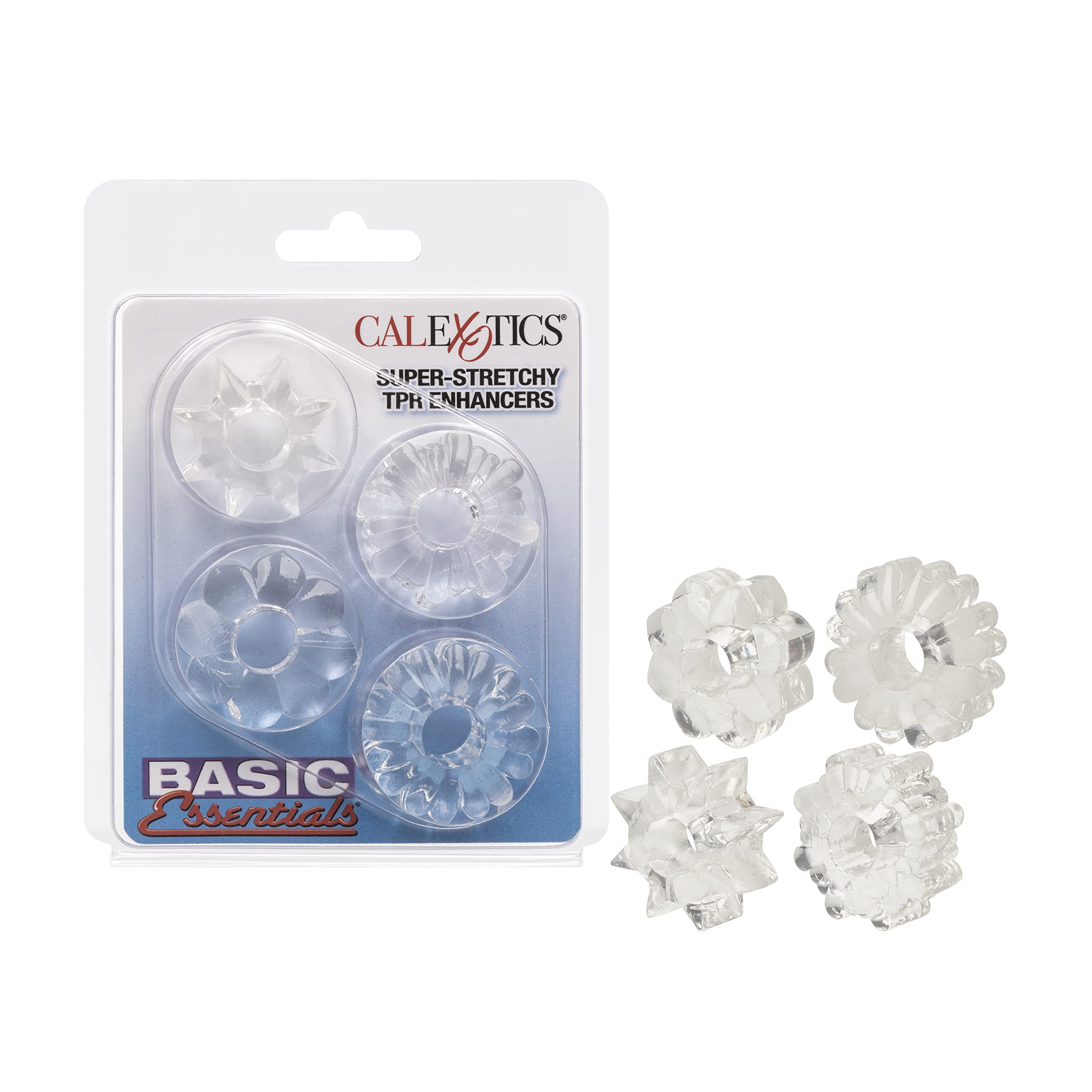 California Exotic Novelties Basic Essentials Super Stretchy Tpr Enhancers, Clear