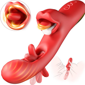 Luzine Vibrators Adult Sex Toys for Women, Tongue Dildo Rose Sex Toy with 7 Licking & Flapping Modes, 7 Vibrations Thrusting Vib
