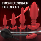 Linsecn Anal Plug Vibrating Butt Plug - 5PCS Anal Toys with 10 Vibration Modes, Anal Training Kit Prostate Massager, Remote Cont