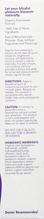 Blossom Organics | All-Natural Personal Lubricant Gel | Organic Aloe-Based Formula | 100% Free Of Harsh Ingredients | Made By A