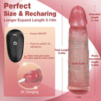 Sex Toys Vibrator Penis Sleeve - Male Sex Toys for Men Penis Extender Dildo Vibrating Cock Ring Sleeve 10 Mode Remote Control, A