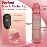 Sex Toys Vibrator Penis Sleeve - Male Sex Toys for Men Penis Extender Dildo Vibrating Cock Ring Sleeve 10 Mode Remote Control, A