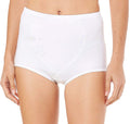 Bali womens Jacquard Mesh Tummy Panel Firm Control 2-pack Fajas Dfx710 Shapewear Brief, White Jacquard/White Jacquard, Medium US