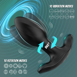Vibrating Butt Plug Anal Toys, Anal Plug Sex Toys for Men Prostate Massager, 10 Vibrating Rotation Mode Male Sex Toy with Remote