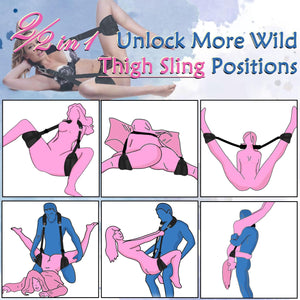 Sex Swing Bondage Restraints BDSM Toys, Selver 2 in 1 Door Sex Swing & Thigh Sling with Adjustable Straps, BDSM Kit Couples Toys