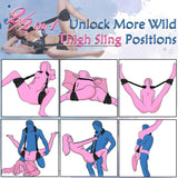 Sex Swing Bondage Restraints BDSM Toys, Selver 2 in 1 Door Sex Swing & Thigh Sling with Adjustable Straps, BDSM Kit Couples Toys