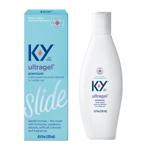 Water Based Lube K-Y Ultragel 4.5 Fl Oz Adult Toy Friendly Personal Lubricant For Couples, Men, Women, Pleasure Enhancer, Ph Balanced, Paraben Free, Non-Sticky Non-Staining, Latex Condom Compatible
