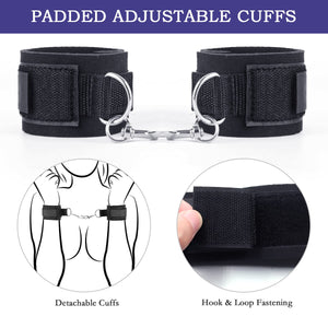 BDSM Bondage Sex Toys Restraints, Couples Sex Toy Handcuffs Adjustable Sex Cuffs Sex Restraints Straps Wrist-to-Thigh, Restraint