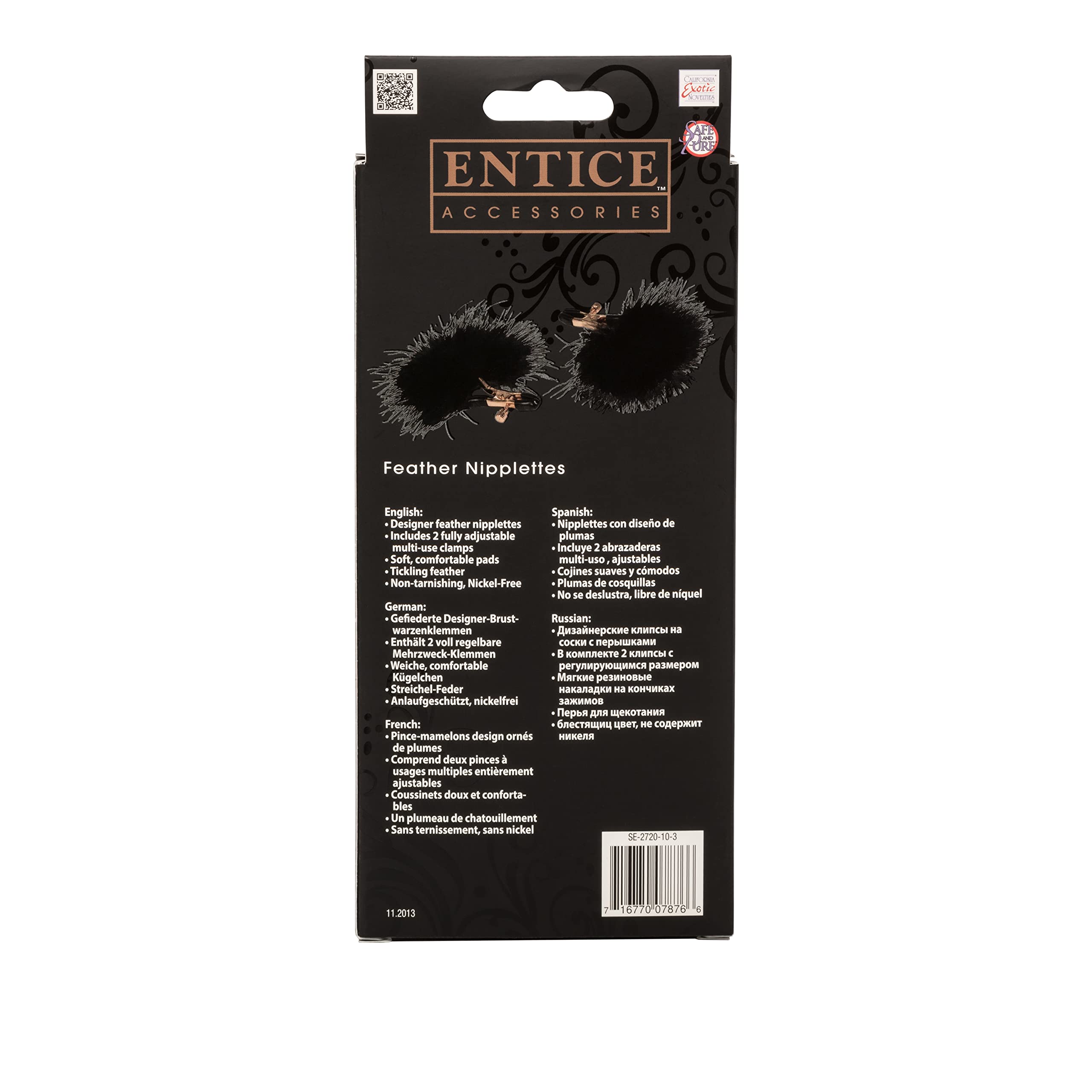 CalExotics Novelties Entice Feather Nipplettes, Gold