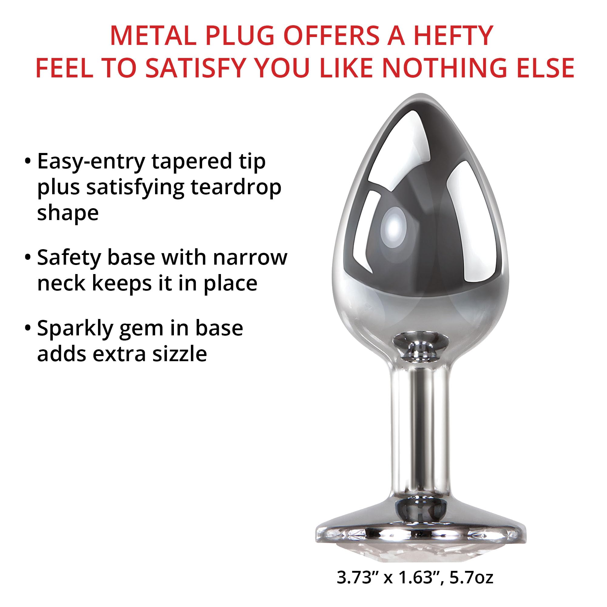 A&E Clear Gem Anal Plug Large