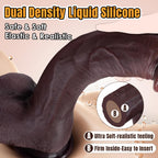 Sex Toys Big Realistic Dildo - Sex Toy 10.8'' Silicone Brown Curved Giant Dual-Layer Dildos for G Spot and Anal Stimulator Butt