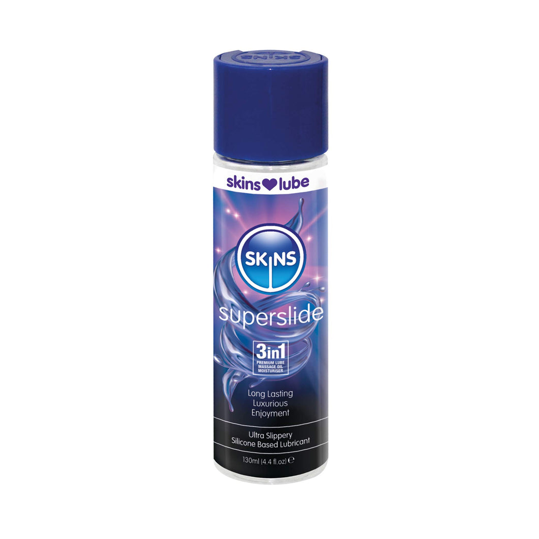 Skins Skins Super Slide 3in1 Premium Latex Safe Silicone Based Long Lasting Lubricant with Reaquav8 Technology 44 Fl Oz 130ml