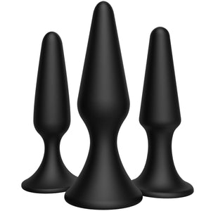 Naughty Anal Trainer Kit, Butt Plug, Prostate Massage, Silicone, Adult Sex Toy, Black