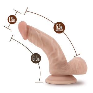Blush Loverboy - The Boy In Blue - Curved 6.5 Inch Realistic Dildo - Strong Suction Cup For Hands Free Play - G-Spot Stimulating