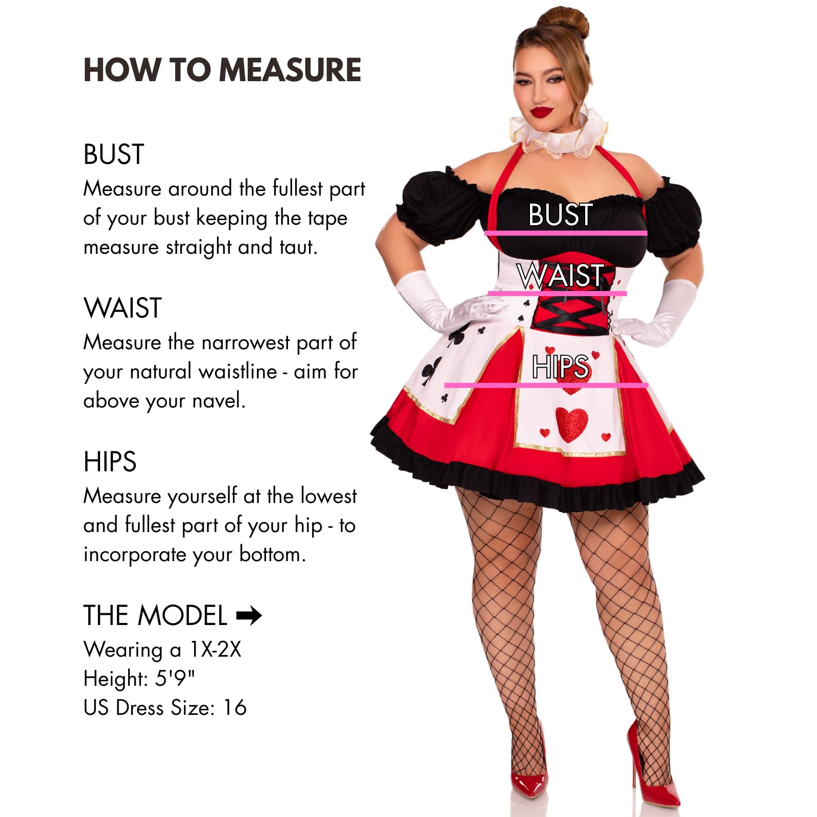 2Pc. Pretty Playing Card Costume  Includes Dress And Neck Piece Sml/Med Red/Black
