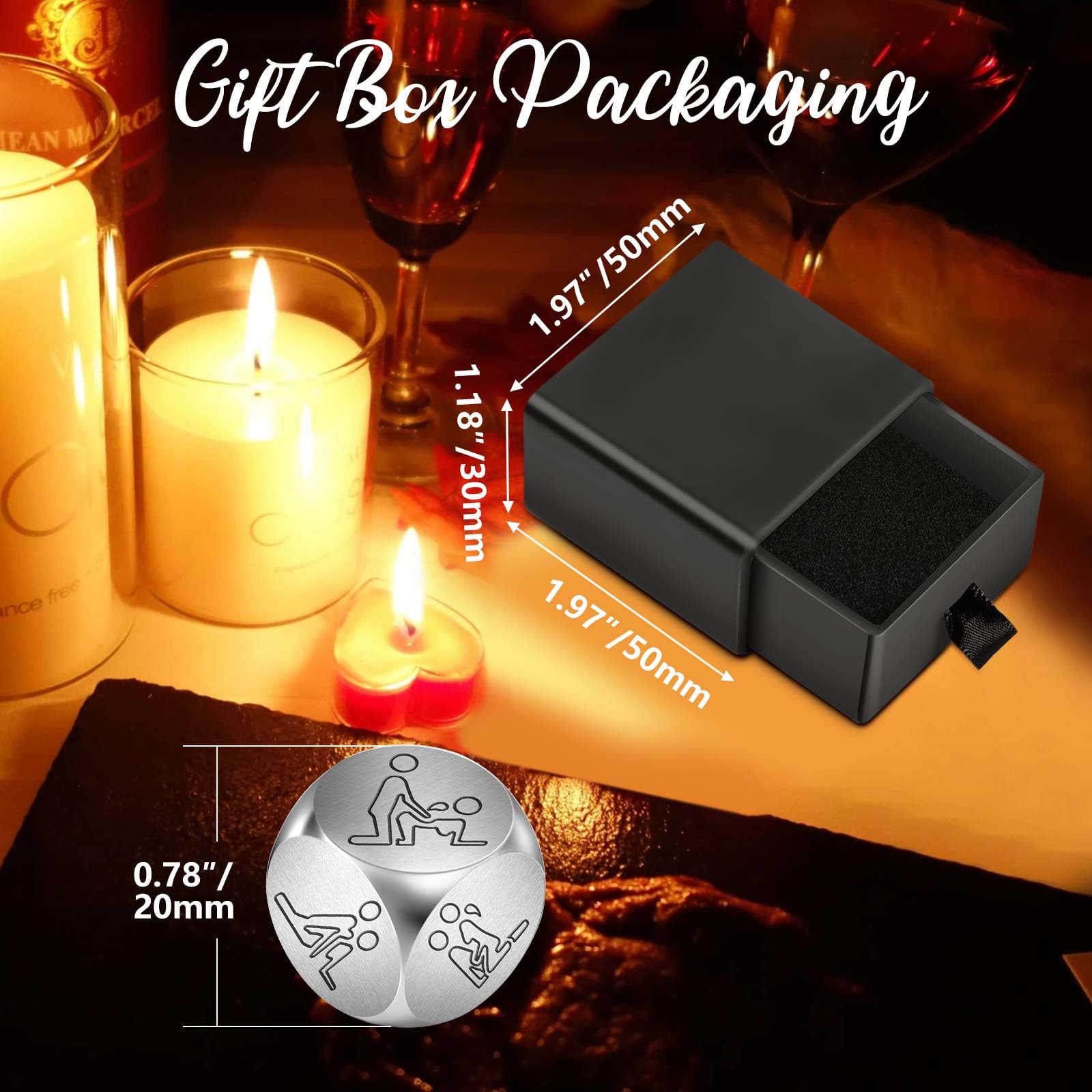 ADDWel Romantic Anniversary Birthday Gifts for Couples, Naughty Date Night Games Decision Dice Presents for Boyfriend Girlfriend