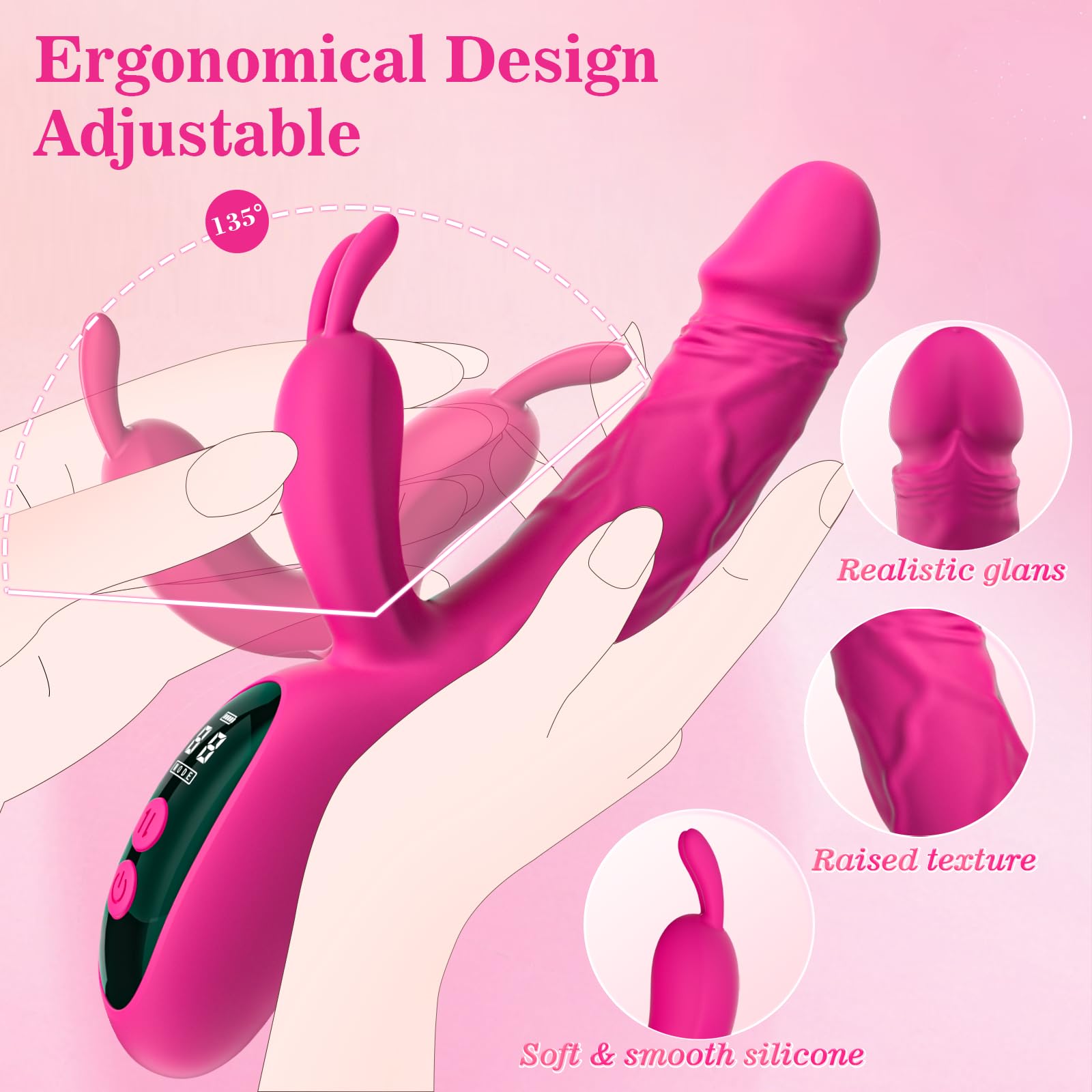 Thrusting Dildo Vibrator Sex Toys for Women, Sikelob Sex Toy Dildos G Spot Vibrator with 9 Thrust 9 Vibration Modes, Silicone Ra