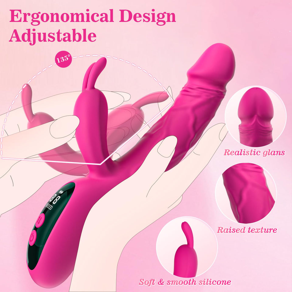 Thrusting Dildo Vibrator Sex Toys for Women, Sikelob Sex Toy Dildos G Spot Vibrator with 9 Thrust 9 Vibration Modes, Silicone Ra