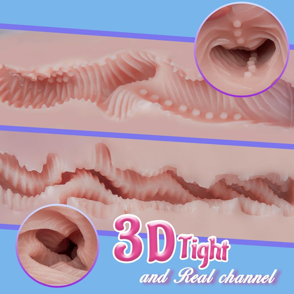 Vibrating Male Masturbator Sex Doll with 7 Modes, 5.9LB Realistic Torso with Perky Boobs and Plump Labia, Automatic Pocket Pussy
