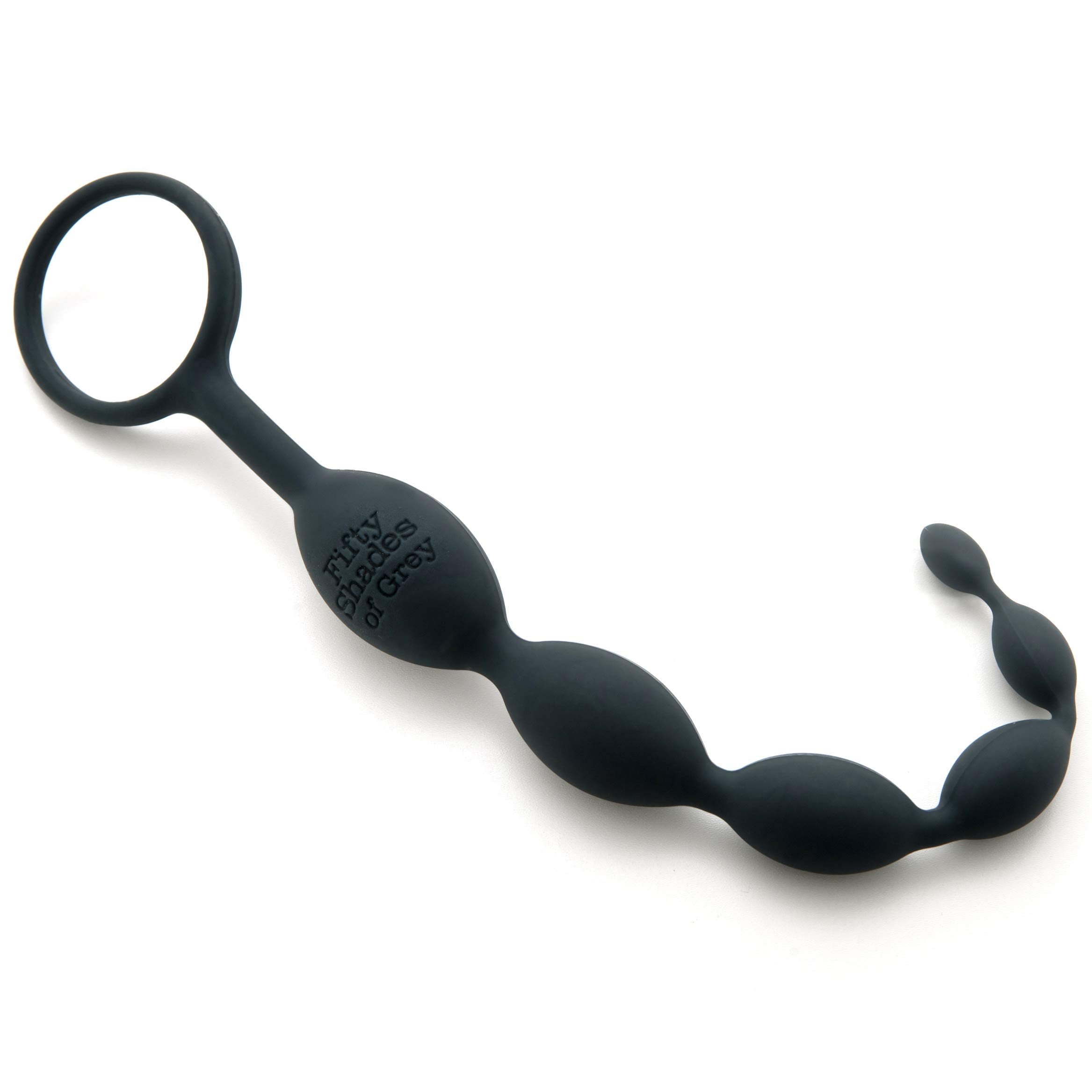 Fifty Shades Of Grey Pleasure Intensified Black Silicone Anal Beads - Graduated Size - 7.5 Inch