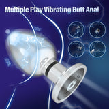 Electric Shock Vibrating Butt Plug, Estim Metal Anal Plug Men Male Prostate Massager Anal Sex Toys with 10 Vibrating & 6 Electri