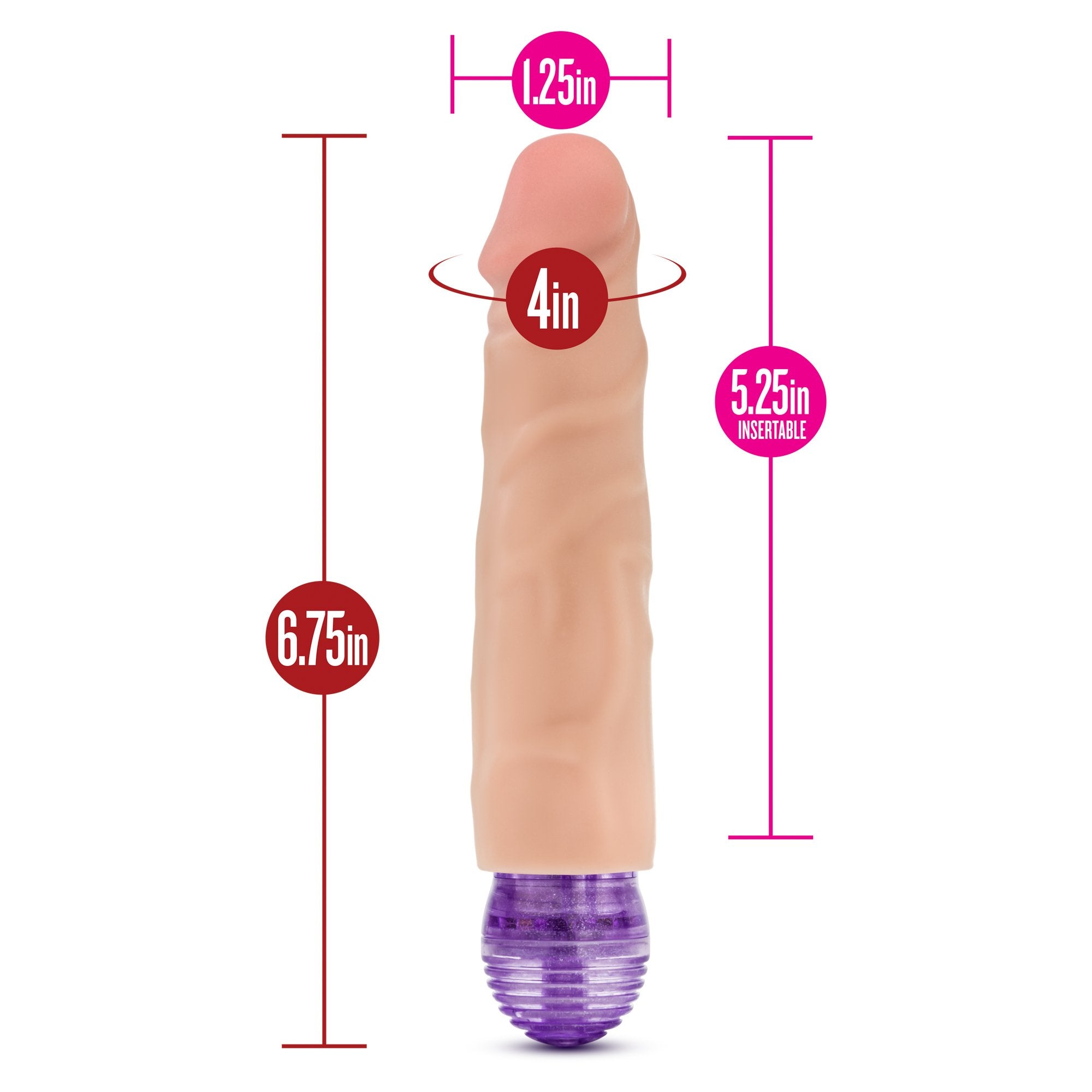 Blush X5 Plus - 6" Soft Realistic Vibrating Dildo 1.5" Thick Multi Speed Beginner Vibrator - Flexible Flexishaft - Anal Pegging Strap On Compatible - Suction Cup Hands Free Play - Body Safe Sex Toy